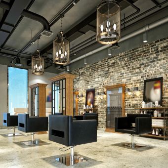 Modern hair salon stations