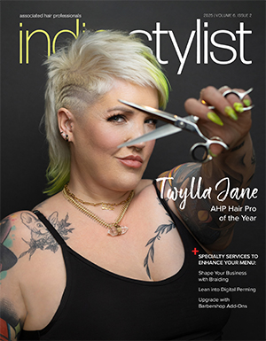 An image of a hairstylist magazine called AHP's Indie Stylist.